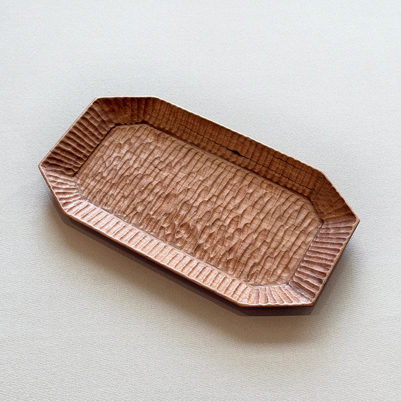 Hand-Carved Octagonal Wooden Tray