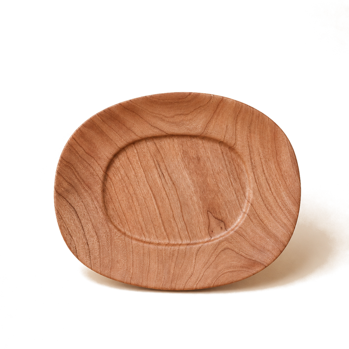 The Rounded Hand-Carved Wood Plate