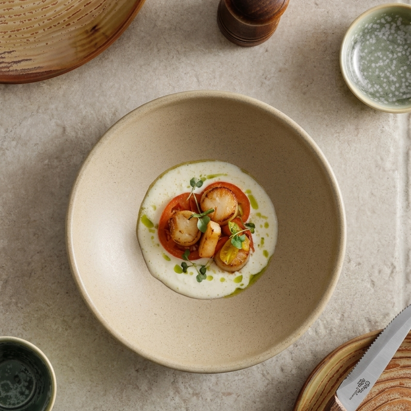 "The Primitive" Rough Stoneware Collection Slanted Deep Soup Plate